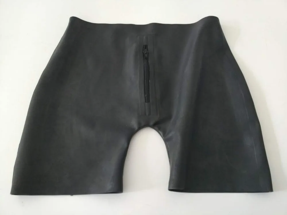 Hot Latex Boxershorts Met Een Bijgevoegd Anale Condoom Schede Rits Front