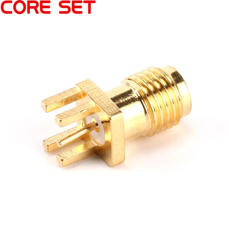 10Pcs SMA Female Jack Connector For 1.6mm Solder Edge PCB Straight Mount Gold plated RF Connectors Receptacle Solder