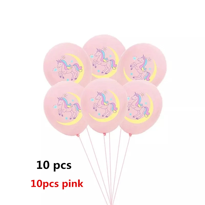 DANUYLI 10 sztuk/partia balony jednorożec artykuły dekoracyjne na imprezę różowy balon lateksowy pokaz kreskówkowy koń pływający globus urodziny — zdjęcie 7
