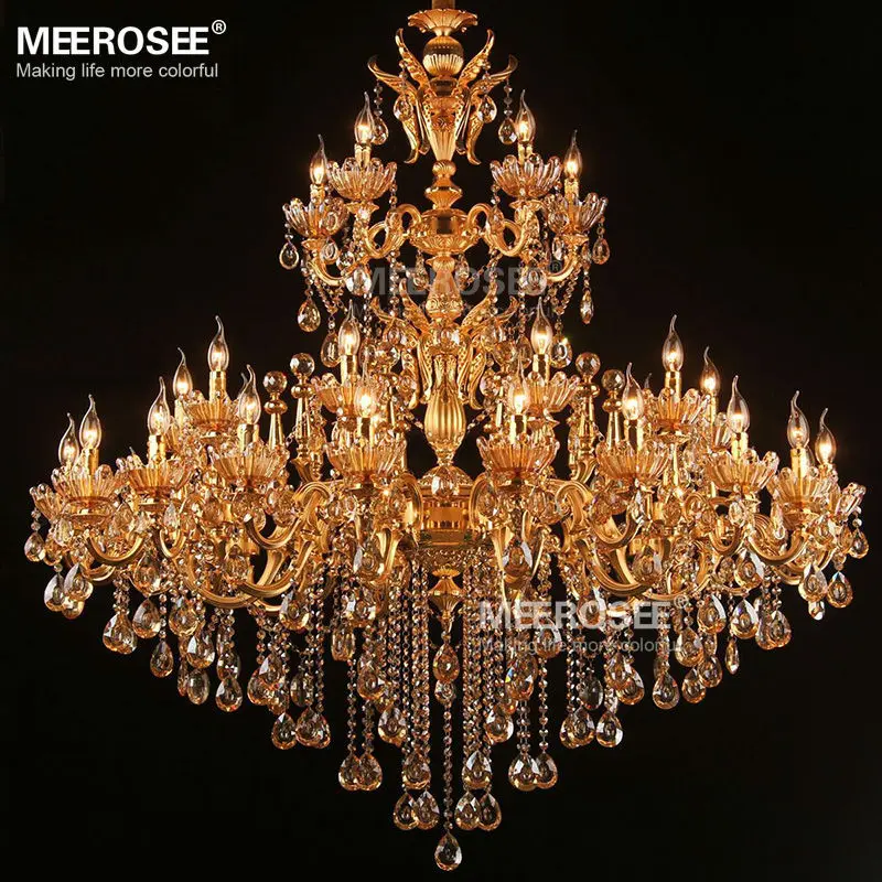 Large Royal Golden Crystal Chandelier Light Luxury Pendant Lamp Indoor Lighting For Living Room Hotel Resteruant Villa Luminaire