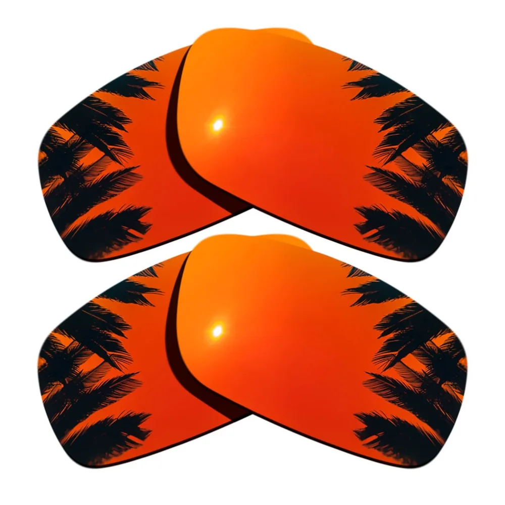 

(Orange Red Mirrored+Orange Red Mirrored Coating)2-Pairs Polarized Replacement Lenses for Crankshaft 100% UVA & UVB Protection