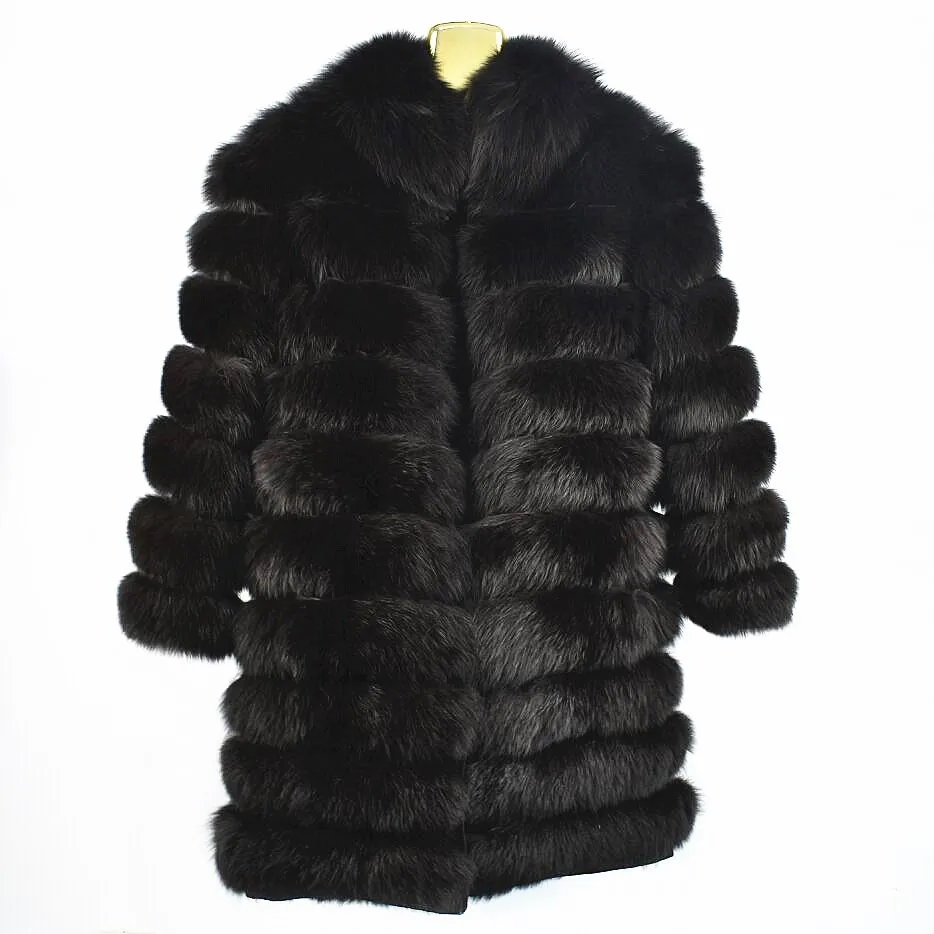 Natural Fox Fur Coat for Ladies, Detachable Jacket, Long Leather Collar, Fur Collar, Warm, Autumn and Winter, New