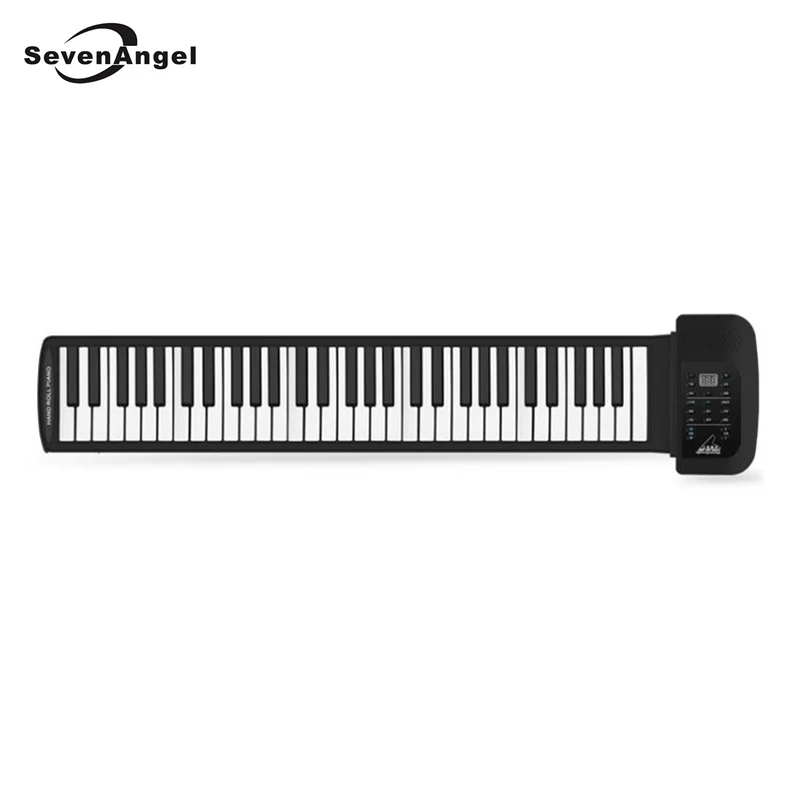 61 Keys 128 Synthesized Tones Electronic Piano  Silicon Roll Up Piano 100 Preset Rhythms with Soft Keyboard for kids education