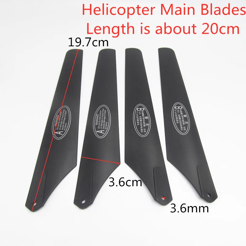 

4PCS as Showing Main Blades Propeller Rotor 2A+2B 19.7CM 197MM CH032 For R/C Helicopter Rc Spare Parts Accessories