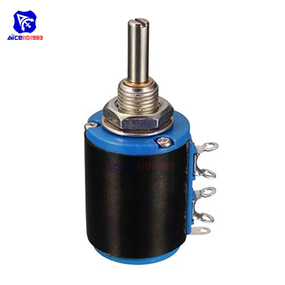 WXD3-12-1W Wirewound Potentiometer Resistance 100R 200R 470R 1K 2.2K 4.7K 10K 22K 47KΩ Ohm 5 Turns Linear Rotary Potentiometer