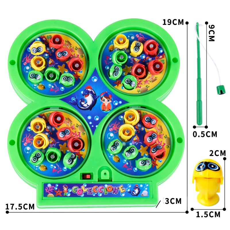 Einfache Elektrische Rotierende Magnetische Kinder Angeln Spielzeug 4 Angeln Pole 48 Stück Fische Singen Kinder Klassische Spielhaus Spielzeug