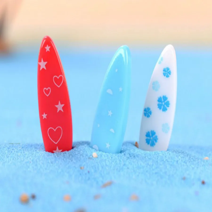 10pcs/Lot Surfboard Mediterranean Style Micro Landscape DIY Resin Crafts Small Ornaments Beach Accessories