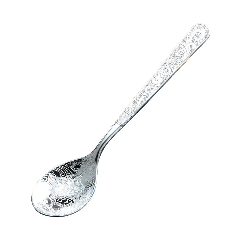 S999 sterling silver handmade coffee spoon dessert, ice cream, teaspoon picnic kitchen accessories