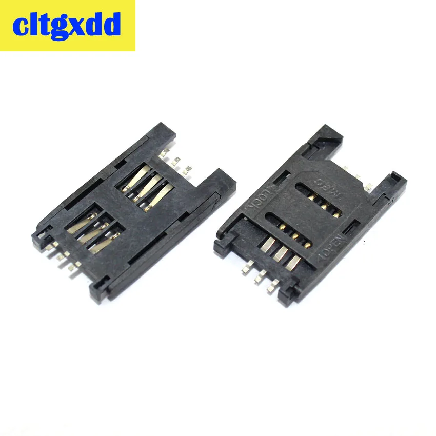 cltgxdd 2pcs New original clamshell SIM card holder SMD 6P SIM Card Connector / Memory Card Connector Socket