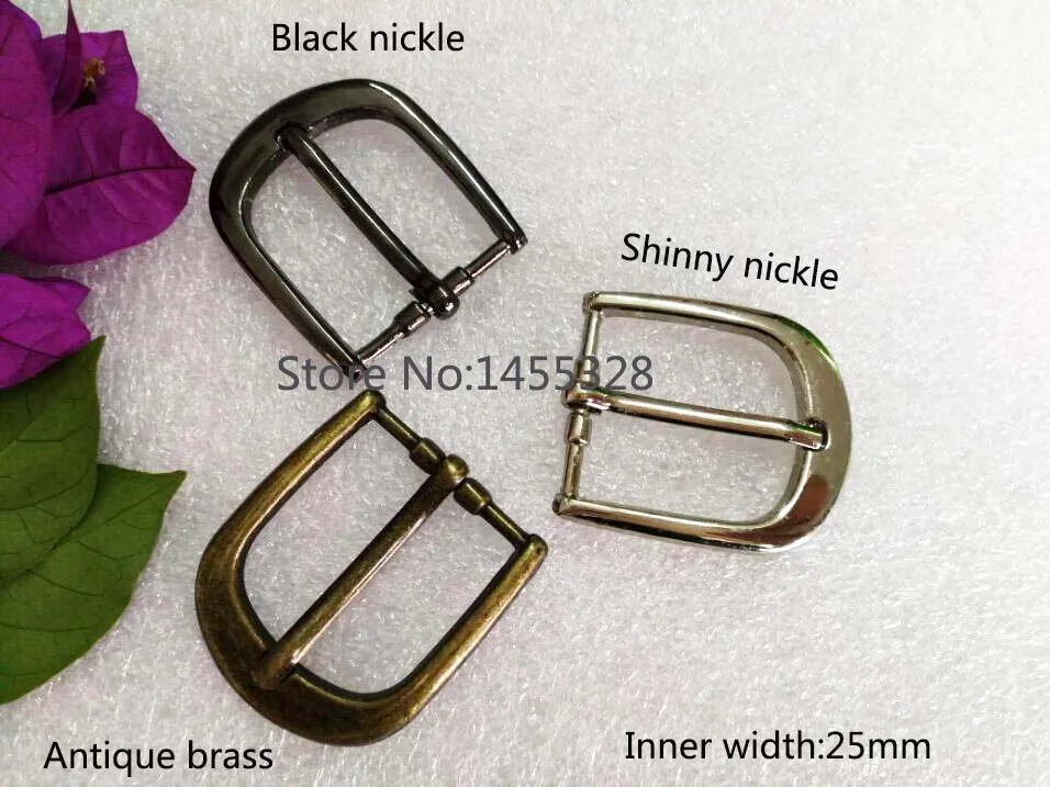 20pcs/lot 25mm 1inch simple zinc alloy metal buckle with pin shinny nickle black bronze belt bucke high polished 2016031010