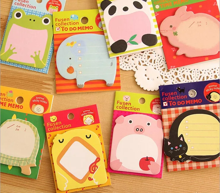 40 Pcs Cat Rabbit Panda Frog Animal Decorate Writing Scratch Memo Pad / Cute Sticker Paper Message Note/Children Student Gift