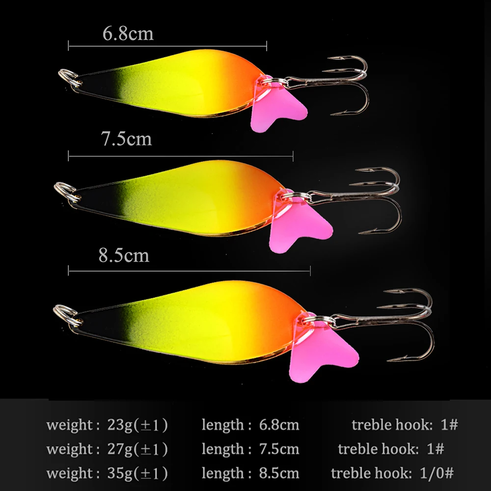 FTK new 1PC 21g 27g 35g Spoon Fishing Lure With Hook Hard Fishing Spoon Lure Metal Jigging Lure Baits carp