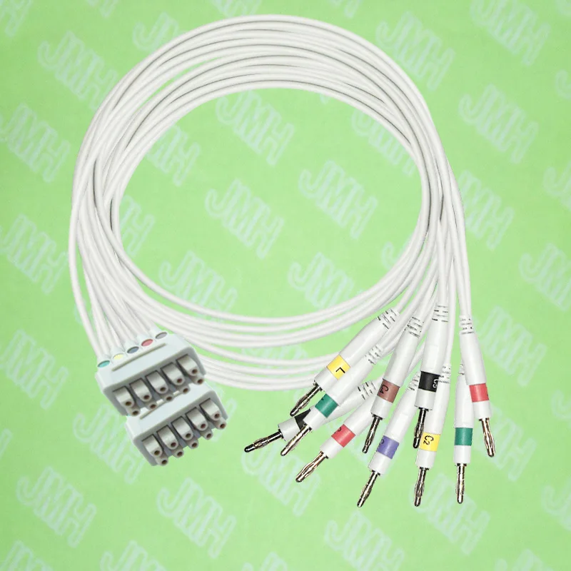 

Compatible with GE/Hellige MicroSmart, MAC500/1200 EKG/ECG 10 lead the 4.0 Banana leadwires set,IEC or AHA.