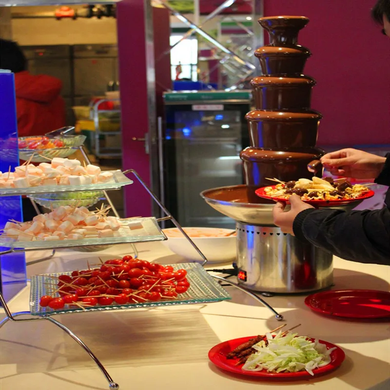 전체 스테인레스 스틸 상업 초콜릿 분수 기계 5 계층 ZF