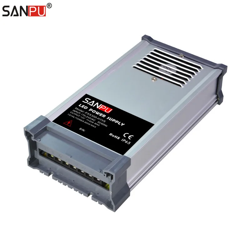 

SANPU SMPS 5V 300W Low Voltage Lighting Transformer 60A Constant Voltage LED Switch Power Supply Driver 220v 230v AC Rainproof