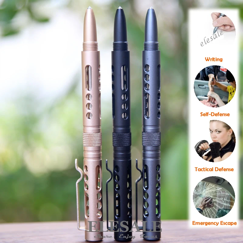 New Portable Self Defense Tactical Pen Glass Breaker Tool 3 Colors With  Steel Head Gift Box For Outdoor Camp EDC Tool