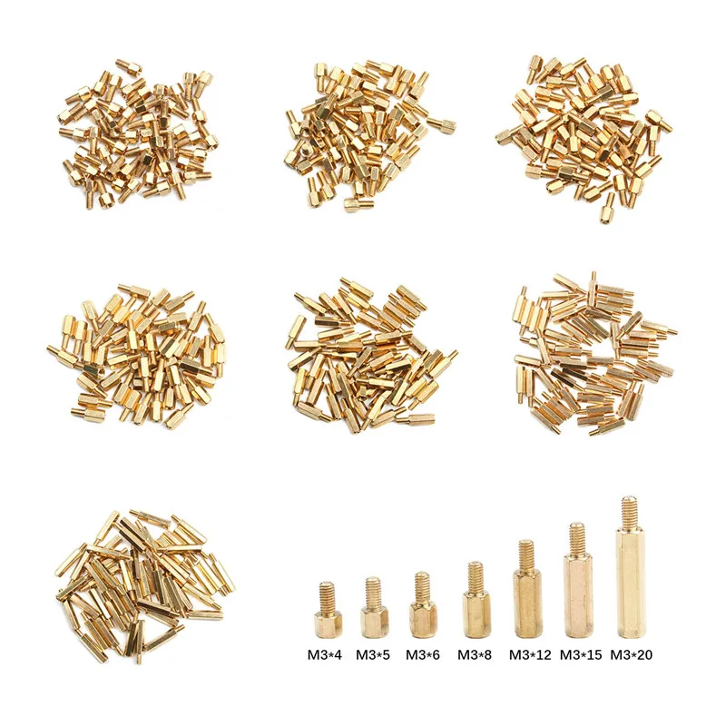 50Pcs M3*3/4/5/6/8/15/20mm+6mm Hex head Brass Spacing Screws Threaded Pillar PCB Computer PC Motherboard StandOff Spacer