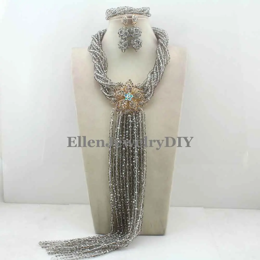 

Fashionable African Beads Jewelry Sets Crystal Beads Jewelry Set Nigerian Wedding Bridal Necklace Jewelry Set W12235