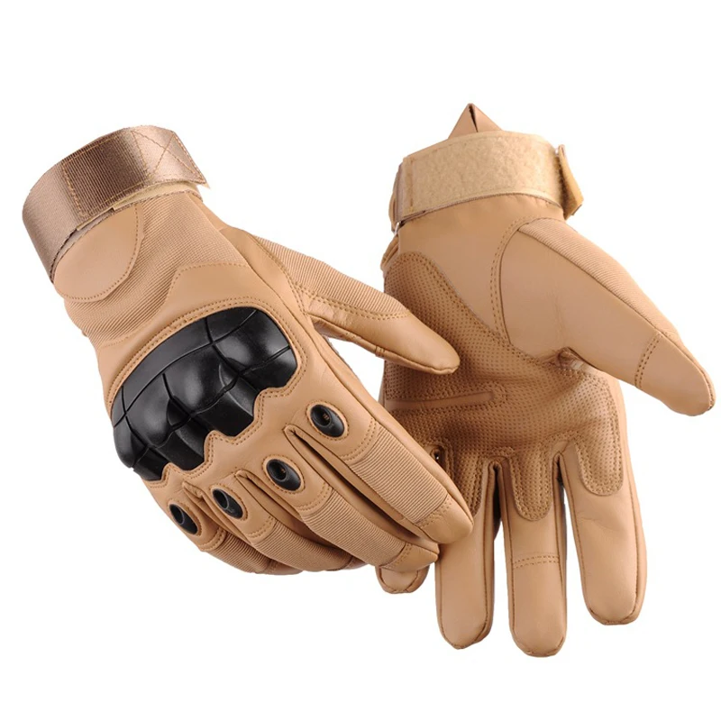 PU Leather Combat Gloves Men SWAT Special Forces Shoot GYM Gloves Knuckle Full Finger Fight Paintball Gloves