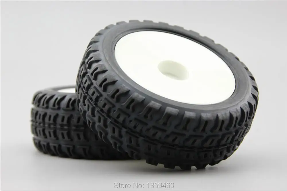 4pcs 1/10 Buggy Off Road Tire Tyre Front&Rear Dish White Wheel Rim Fit for 1:10 4WD Buggy Car 1/10 Tire 25024+27009