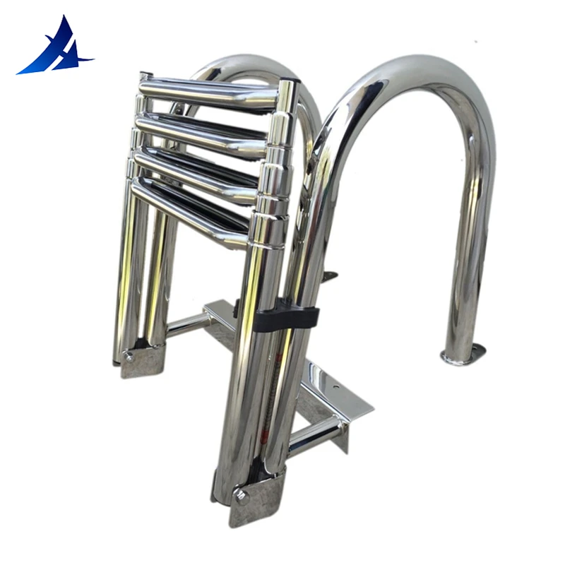 Boat Accessories Marine 4 Step Telescoping Boat Ladder Stainless Steel Inboard Rail Dock Siwmming Ladder