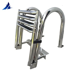 Boat Accessories Marine 4 Step Telescoping Boat Ladder Stainless Steel Inboard Rail Dock Siwmming Ladder