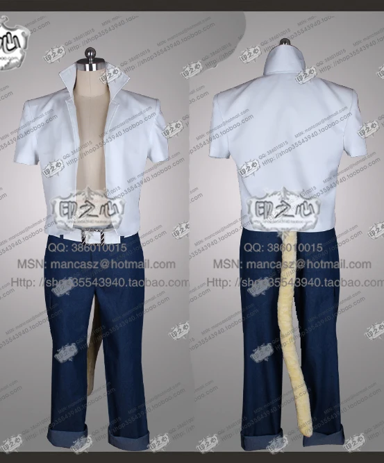 Sun Wukong Cosplay Costume Japan Anime Halloween Uniform Coat+Pant+Belt+Tail+Gloves 11