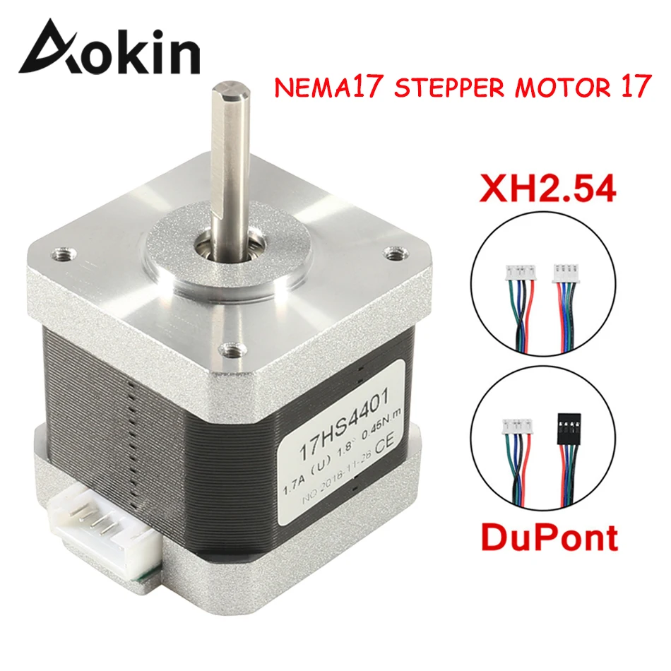 Aokin 40mm Nema 17 Stepper Motor 42 Motor Nema17 Motor Stepper Motor 17HS4401 for 3D Printer