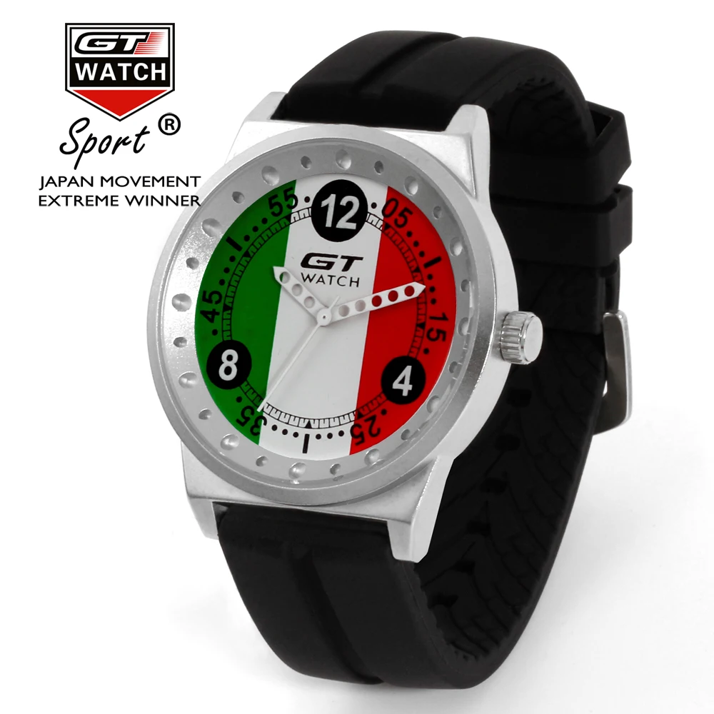 GT Uhr Männer Italien Flagge F1 Sport Uhr Herren Uhren Top Brand Luxus herren Uhr Uhr reloj hombre erkek kol saati relogio