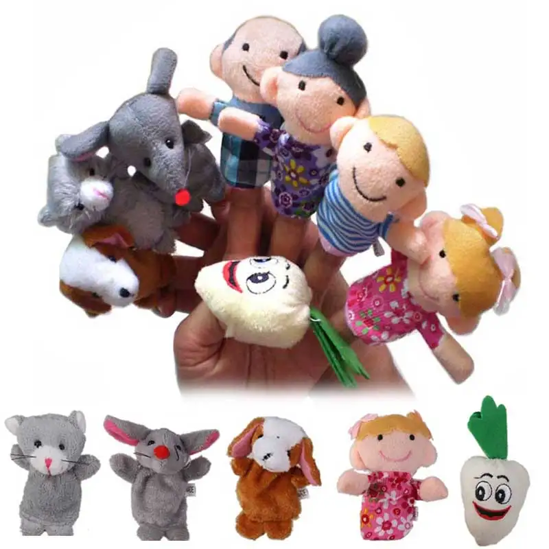 8 pezzi KidsToy Animali Burattini da dito Enorme rapa Giocattoli di peluche Bambino Bomboniera Bambole Diga la storia Puntelli Ragazzi Ragazze Burattino da dito