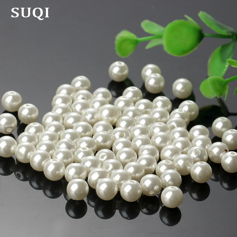 Superior quality Imitation pearls 3mm 5mm 8mm 50pcs glass ABS beads for  making for Earring necklace jewelry Ornament Dress DIY