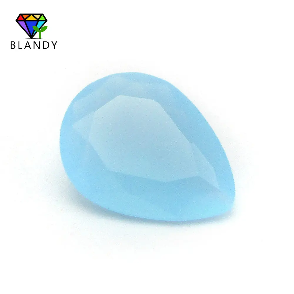 Free Shipping 50pcs/lot 3*4~13*18mm Various Colors Loose Glass Stone Pear Shape Machine Cut Glass Synthetic GemStone For Jewelry