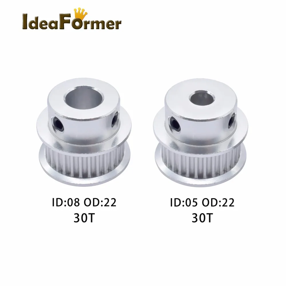 GT2 20 teeth Timing Pulley 16 20 30 36 40 60 teeth Aluminum Bore 5mm 8mm fit in GT2 belt Width 6mm 3D Printer GT2 Pulley