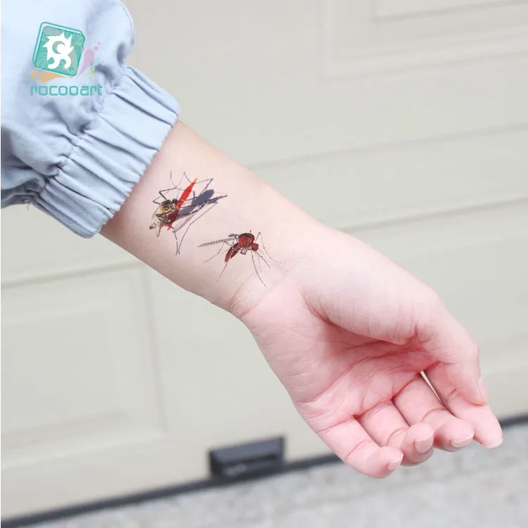 Rocooart-tatuaje de araña 3D, pegatinas temporales de escorpión para Halloween, Tatuajes falsos, arte corporal, Tatuajes de broma, Tatuajes temporales