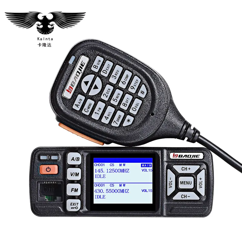 BJ-318 mini car radio station mobile walkie talkie 10km ham vhf uhf dual band Two-way PTT walkie-talkie for cars intercom