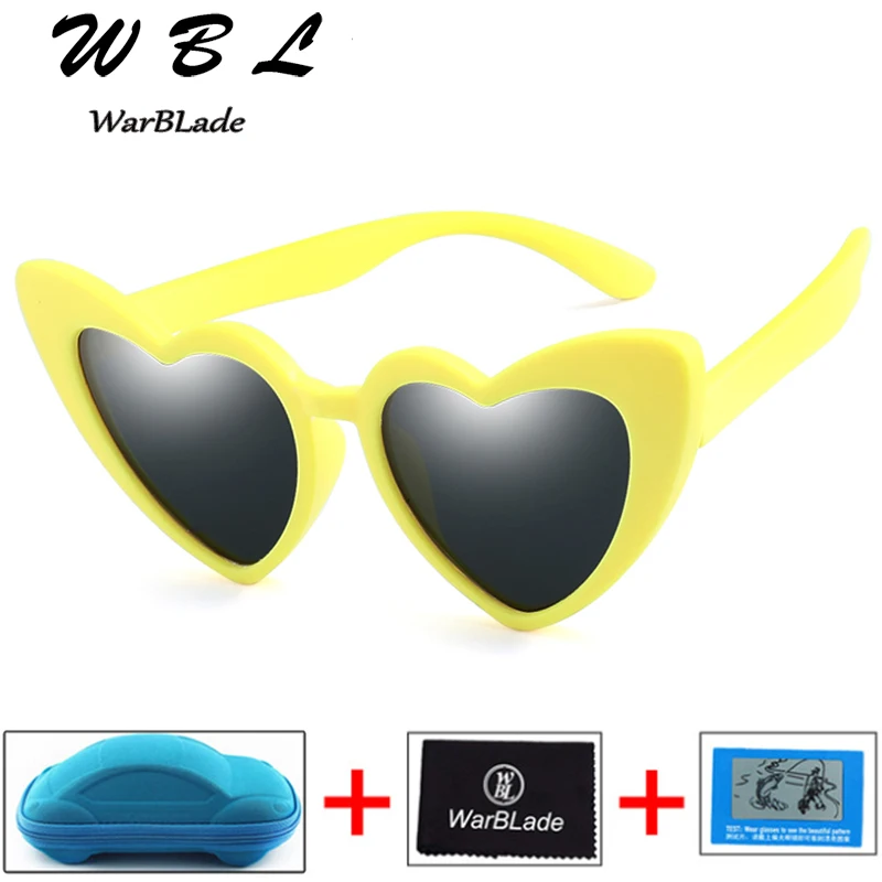 

WarBLade Heart Sunglasses Children brand designer Cat Eye Sun Glasses Retro Love Heart Shaped Glasses Kids Sunglass UV400