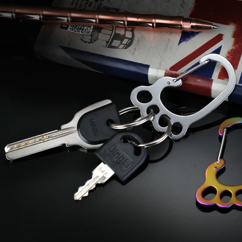 Outdoor Camping Stainless Steel Foot Shape Key Chain Creative Metal Hanging Buckle J144 image 5