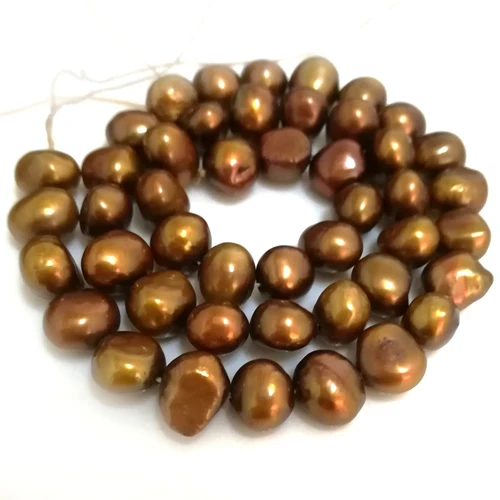 

16 inches 8-9mm Chocolate Natural Barqoue Nugget Pearl Loose Strand