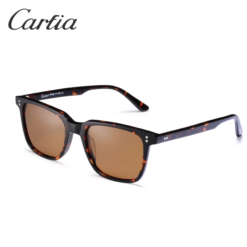 Carfia Brand Designer HD Polarized Vintage Sunglasses Men's Square Driving Eyewear Fashion Retro Sun Glasses 100% UV Protection