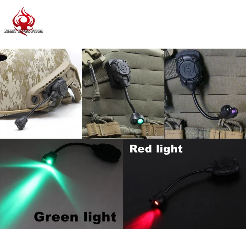 Imagem -05 - Evolução da Noite Tático Princeton Tec Mpls2 Combo Vermelho Verde Branco Led Capacete Lanterna Airsoft ir Luz para Molle Mich