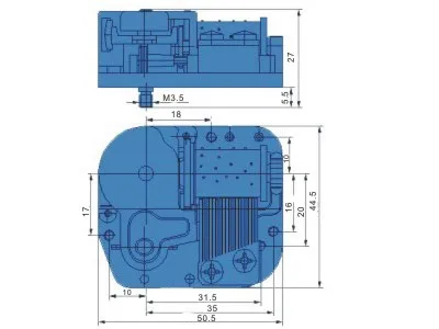 La Valse D'Amelie Golden Wind Up Music Box Mechanism