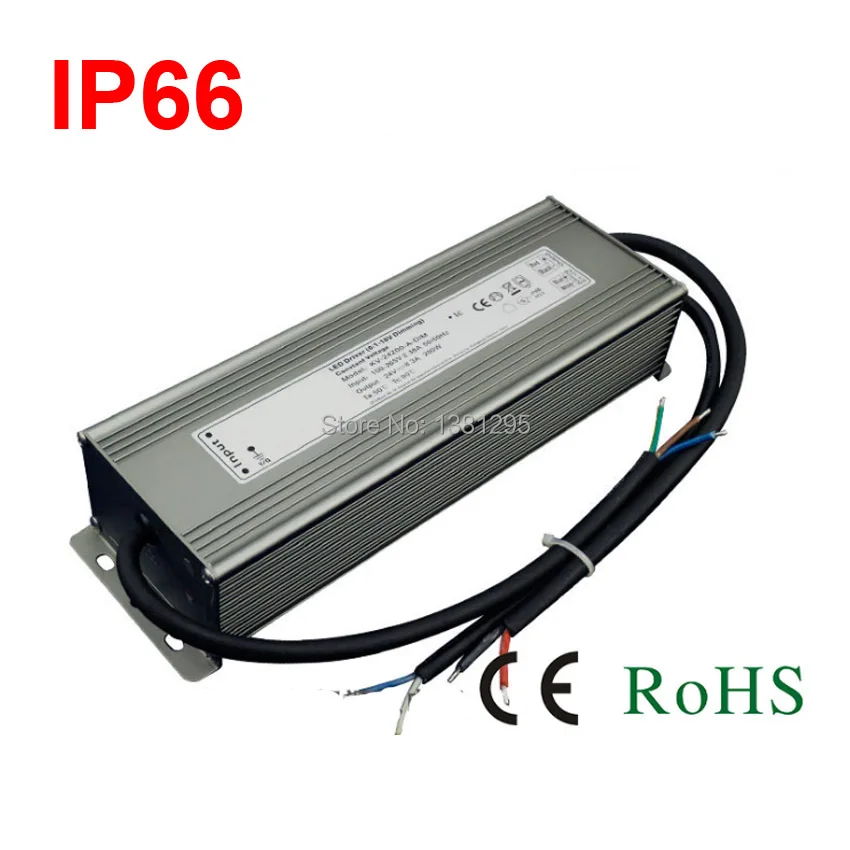 DC 12V 24V Power suply Dimmable LED Driver 100W 120W 150W 200W 300W Waterproof IP67 12 Volt lighting transformers 0-10V Dimming