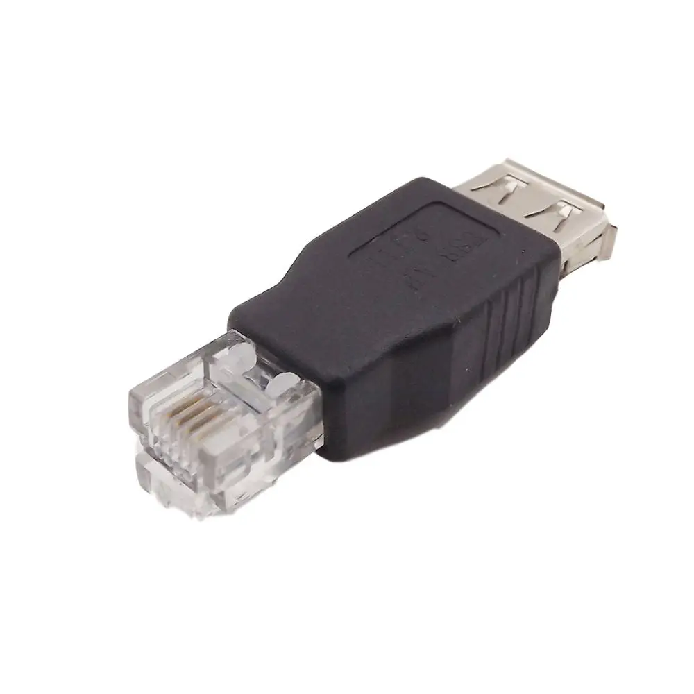 1pcs USB 2.0 Type A Female To RJ11 4 Pin 6P4C Male Ethernet Network Phone Connector Converter Adapter