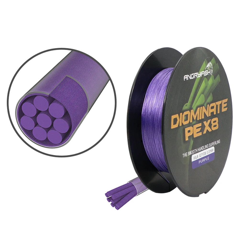 Angryfish Diominate PE X8 300M/500M hilo de pescar trenzado multifilamento de agua salada PE pesca de carpa 18 20 30 40 50 80LB - imagen 2