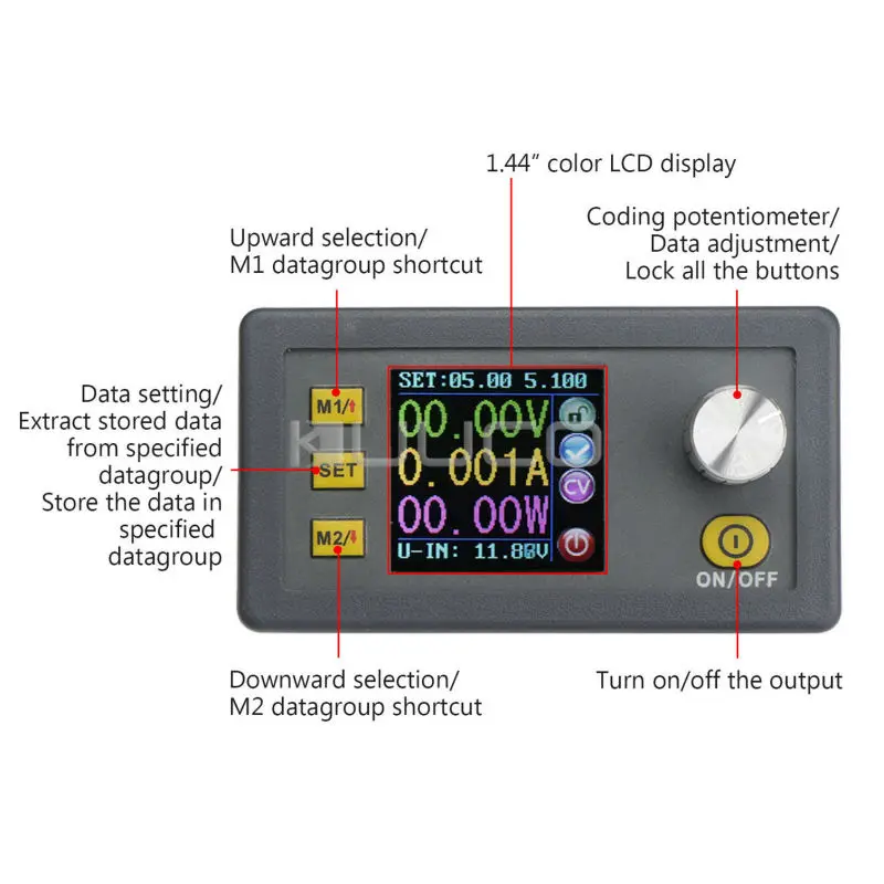 250W CNC Power Supply Module DC 6~55V to 0~50V 5A Digital Controller Adjustable Voltage Regulator/Adapter + Digital Meter