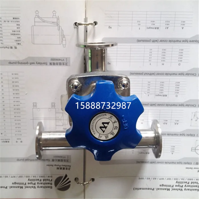 

1" 25mm 3 Ways 316 Stainless Steel Sanitary Tri Clamp Diaphragm Valve Brew beer Dairy Product