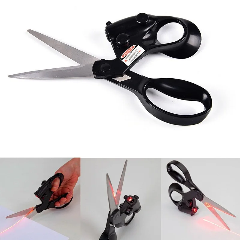 Laser Scissors Infrared Multi Function Household Black Stainless Steel Sharp Cut Easy Grip Handles Hot Sale LIN4016