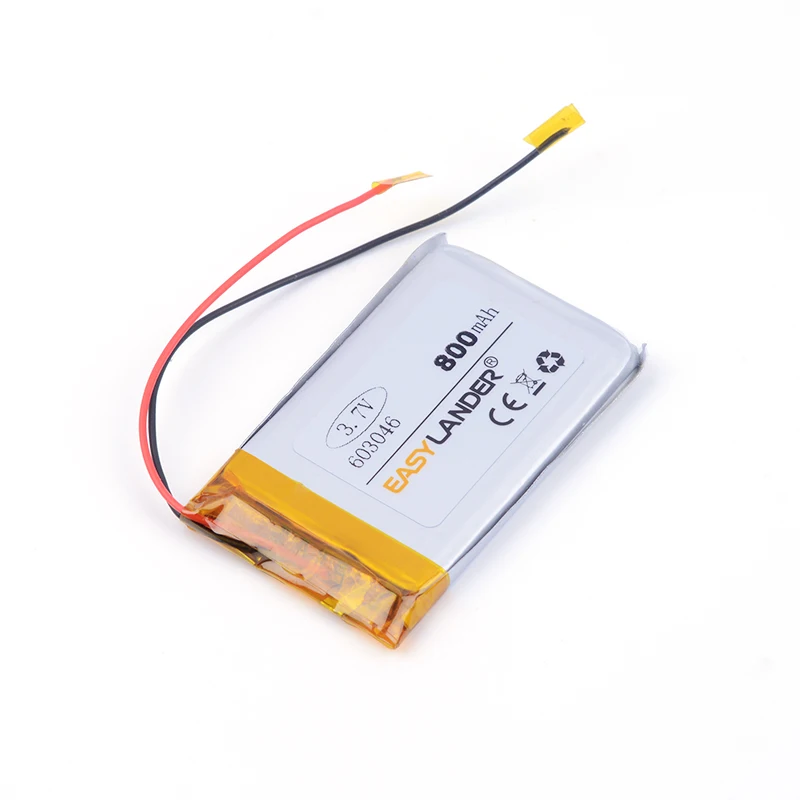 Bateria recarregável do Lítio-íon do polímero, Bateria do Li-íon para o relógio esperto, GPS, orador MP3, 603046, 603048, 3.7V, 800mAh, 063046