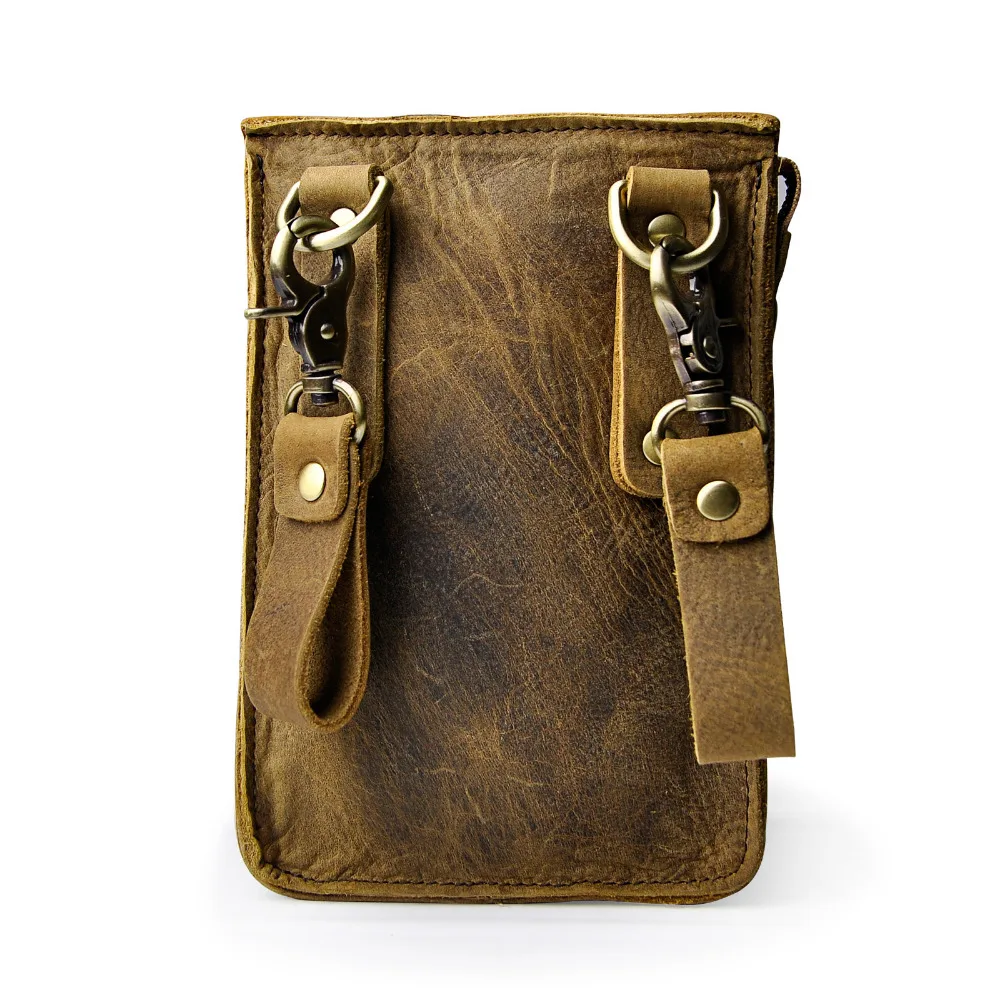 Fashion Crazy Horse Leather Multifunction Hook Crossbody Satchel Messenger Bag Cigarette Case 6\