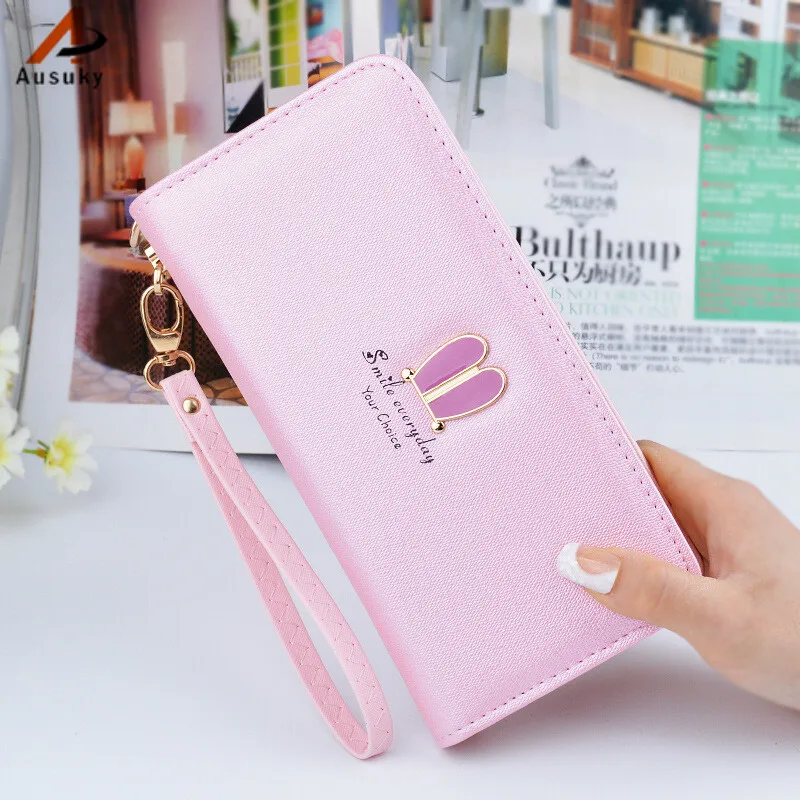 Rabbit ears pattern Long Women Wallets PU Leather pokemon  luxury brand wallet Wallet Female Zipper holder Clutch Coin Purse-15